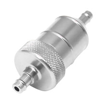 8mm 5/16" Aluminium Inline Fuel Petrol Diesels Filter Universal Silver