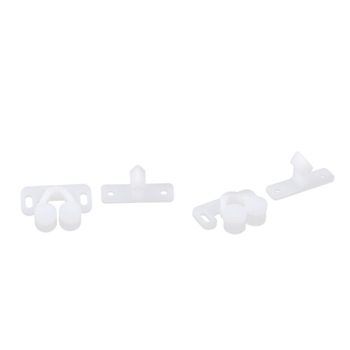 2pcs White ABS Double Ball Cabinet Cupboard Display Door Roller Latch