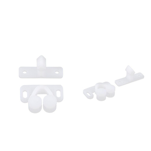 2pcs White ABS Double Ball Cabinet Cupboard Display Door Roller Latch 1