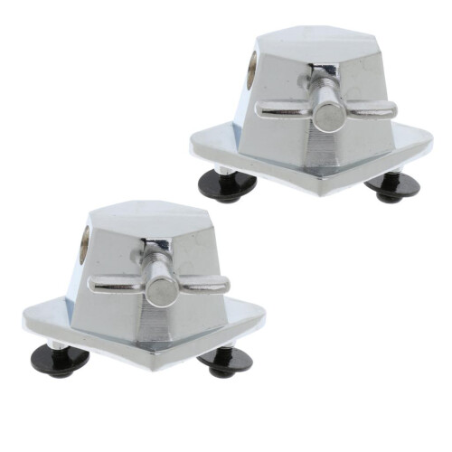 2Pcs Chrome Floor Tom Leg Mount Bracket Tom Drum Set Replacement Part 2