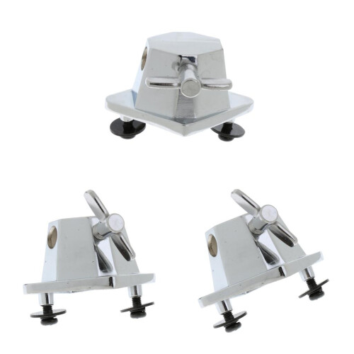 3Pcs Chrome Floor Tom Leg Mount Bracket Tom Drum Set Replacement Part 1