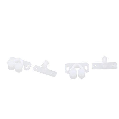 2pcs White ABS Double Ball Cabinet Cupboard Display Door Roller Latch 2