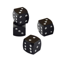 4 Pieces Dice Dust Valve Caps Novelty Fun Retro Auto Car-styling Black