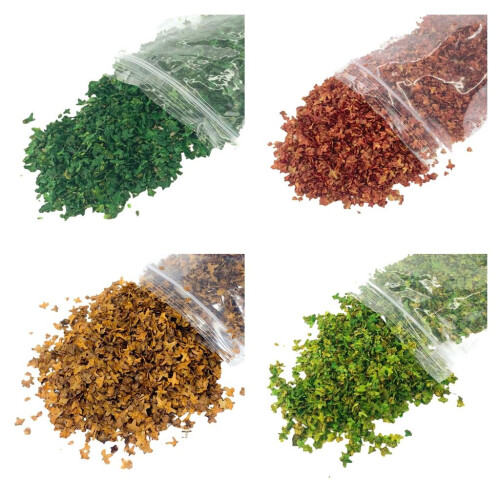4Pcs 33ml Miniature Leaf Static Model Railway Sand Table Diorama Ornam 2