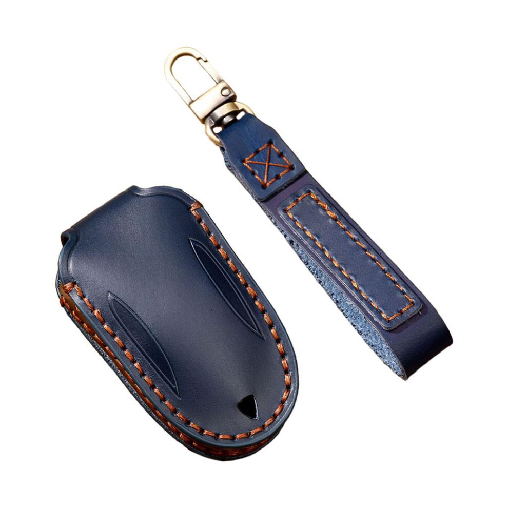 Key Fob Cover With Keychain Holder Fit For Tesla Model A Model 3 Blue 6902696047946