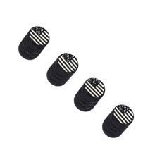 USA American Flag - Tire Rim Valve Stem Caps - Aluminum Black