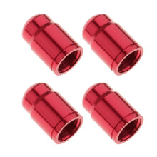 4 Pieces Bike Valve Caps Tire Dust Cover Aluminum Alloy Schrader Red