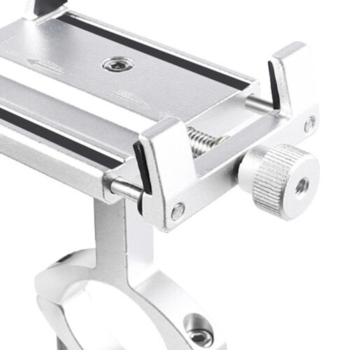 Motorcycle Handlebar Phone Mount for Samsung Note20 10 Silver no Rotat 2