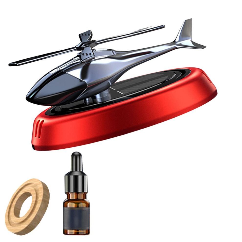 Helicopter Car Air Freshener Office Dual Frequency Mode Solar Autorota Light 6902696554222