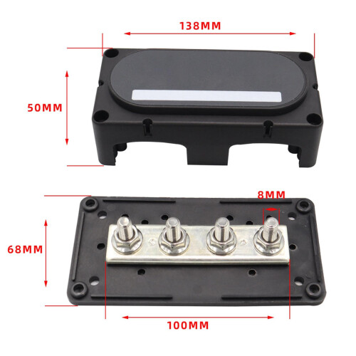 4 Stud Power Distribution Block Professional for RV Marine Vehicles M8 1