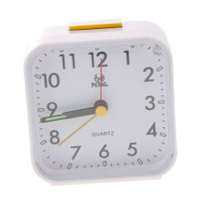 Battery Operated Travel Alarm Clock,Lighted on Demand and Snooze White