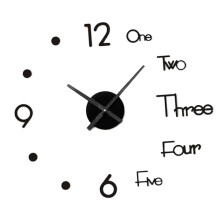 DIY Large Wall Clock Modern 3D Wall Sticker Clock Silent Living Room D