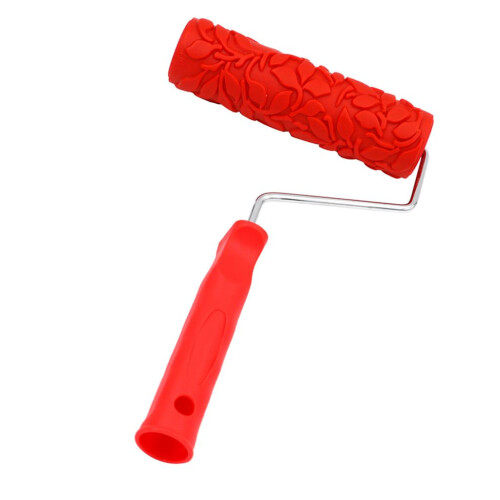 7-Inch Assorted Embossed Pattern Painting Roller with Plastic Handle 1 1