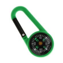 Mini Compass Camping Hiking Carabiner Outdoor Guiding Keychains Green