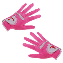 1 Pair Women Golf Gloves Super Fiber Cloth Non-slip Breathable Pink M