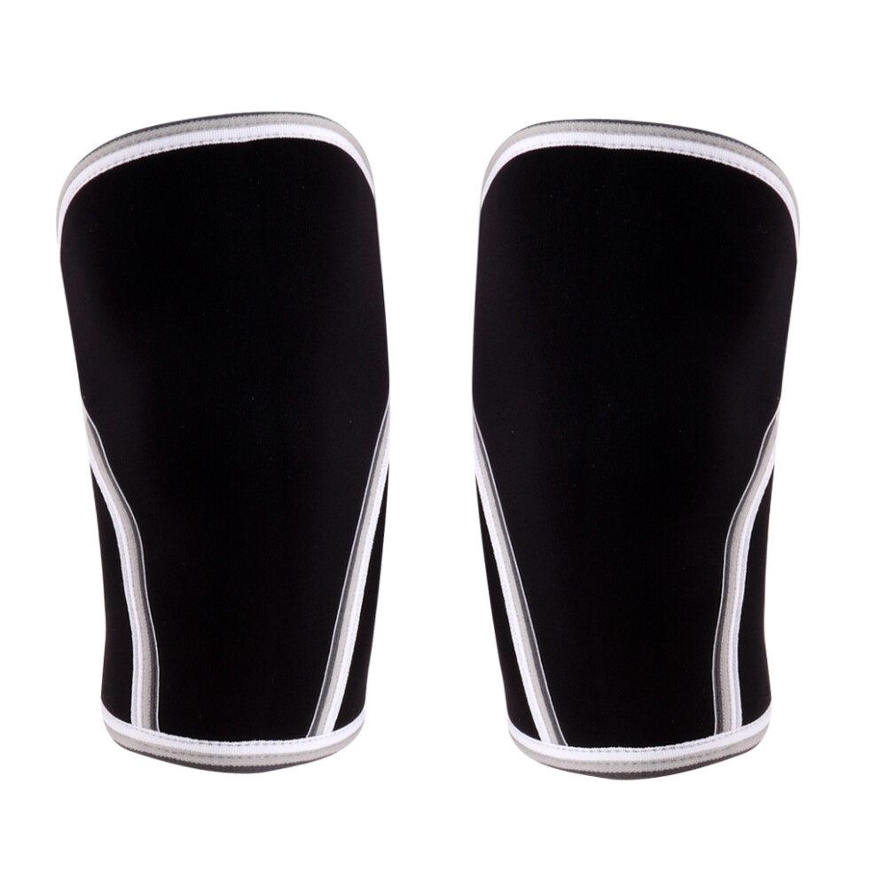 1 Pair 7mm Neoprene Compression Knee Sleeves Weightlifting Powerliftin