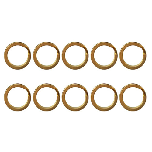 10 Pieces Brass Flat Round Split Key Chain Rings Key Holder Craft 20mm