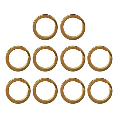 10 Pieces Brass Flat Round Split Key Chain Rings Key Holder Craft 20mm 2