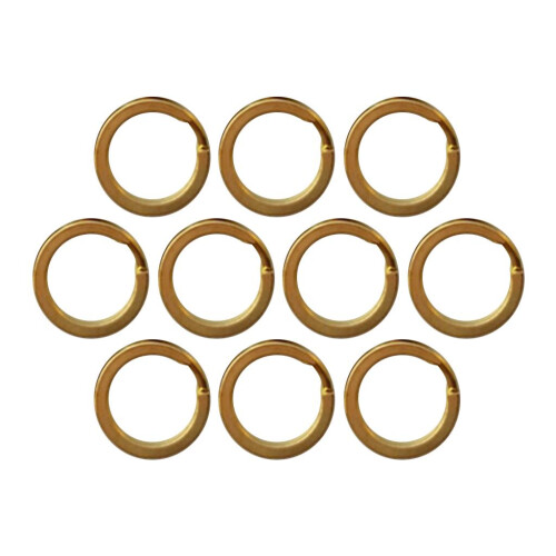 10 Pieces Brass Flat Round Split Key Chain Rings Key Holder Craft 20mm 1