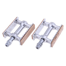 Vintage Aluminium Wood Fixed Bike Pedal Bearing Flat-Platform Pedals S