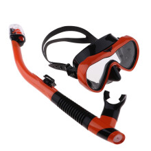 Anti Fog Diving Mask Snorkel Set Swimming Goggles Scuba Snorkel Orange
