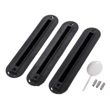 3 Sets Tri Box Surfing SUP Surfboard Fin Plug Set with Screw Black