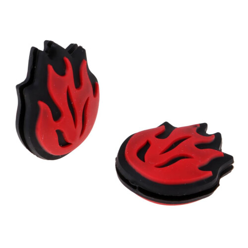 2 Piece Silicone Flame Tennis Racket Shock Absorber Shockproof Damper