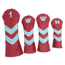 Golf Head Cover Driver Fairway Wood Covers Protector Sleeves 4pcs Red