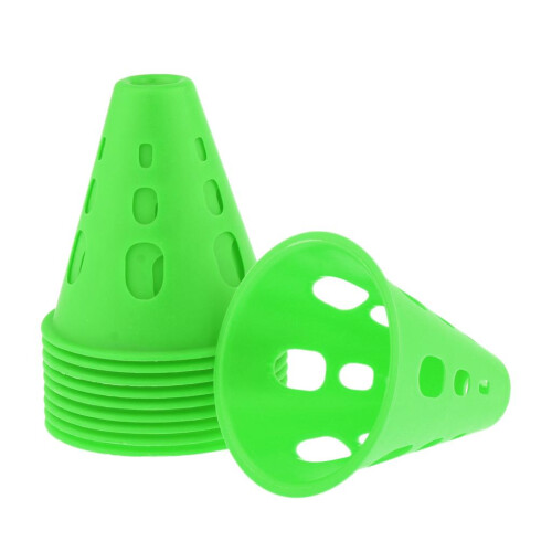 10pcs Mini Windproof Sport Training Traffic Road Cones Green 1