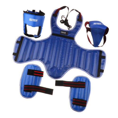 Sanda Protective Gear Set Shin Leg Chest Guard Helmet Groin Protector 2