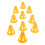 10pcs Mini Windproof Sport Training Traffic Road Cones Yellow 3