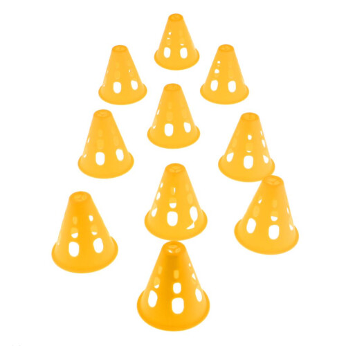 10pcs Mini Windproof Sport Training Traffic Road Cones Yellow 2