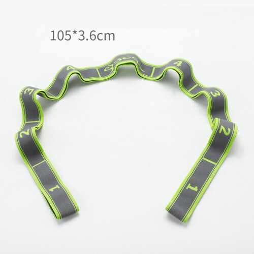 Yoga Pull Strap Fitness Stretching Band Resistance Loop Green_9 Loops 1