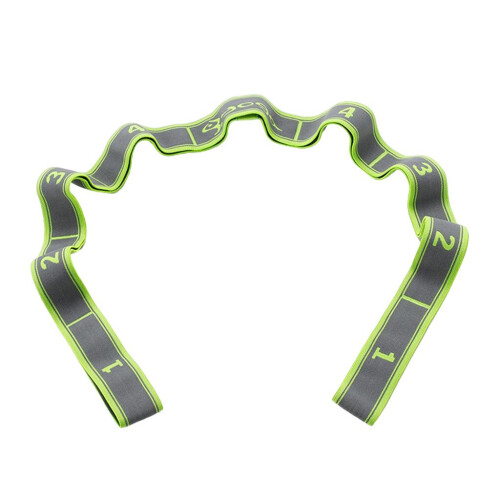 Yoga Pull Strap Fitness Stretching Band Resistance Loop Green_9 Loops