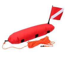 Safe Inflatable Scuba Diving Spearfishing Float Buoy +Dive Flag Red