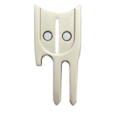 Golf Divot Tool Ball Marker Bottle Opener Green Repair Fork Silver