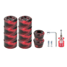 8Pcs Skate Wheels with Bearings PU Wheels Skating Accessories Red Blac
