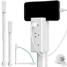 Adjustable Rotating Power Strip with USBC and USBA, Extendable Outlet Extender for Desks and Home