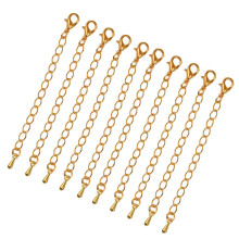10 Packs of Necklace Extenders Jewelry Extension Chain 75 mm Gold