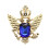 Vintage Crown Eagle Pattern Collar Brooch Pin for Men Golden+Blue 1