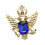 Vintage Crown Eagle Pattern Collar Brooch Pin for Men Golden+Blue 2