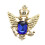 Vintage Crown Eagle Pattern Collar Brooch Pin for Men Golden+Blue 3