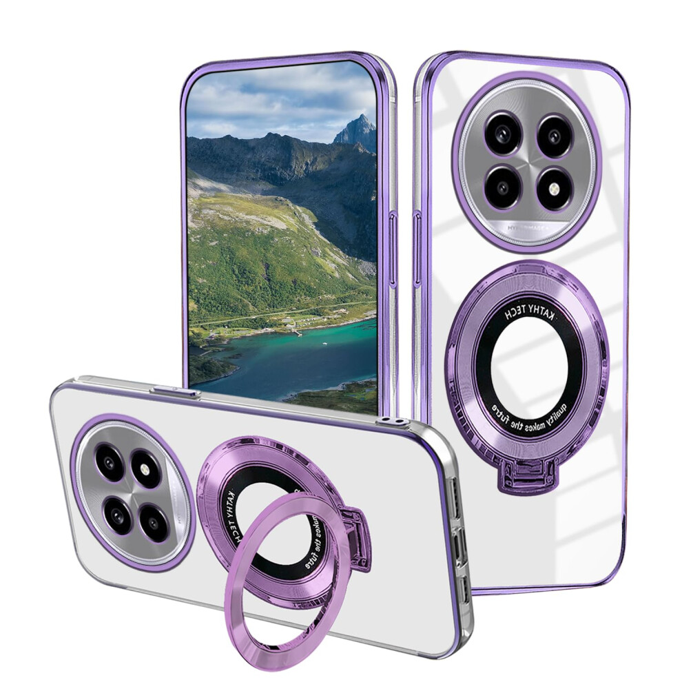 Shockproof Silicone Case With 360 Rotating Ring Stand, Slim Protective Cover For Google Pixel 9 Purple 9169991084121