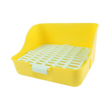 Rabbit Litter Box Toilet Indoor Bedding Cage Potty Box Yellow 11x11x8i
