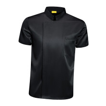 Chef Coat Short Sleeve chef Jacket for Restaurant Bakery Black XXL
