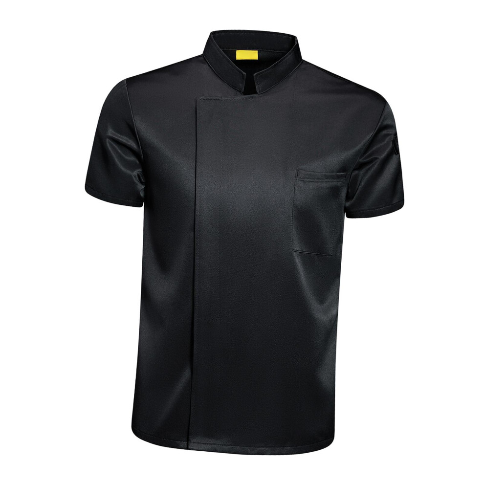 Chef Coat Short Sleeve Chef Jacket For Restaurant Bakery Black Xxl 6902696127501