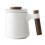 Ceramic Tea Mug w/ Filter Lid Wooden Handle for Tea Brewing  White 1