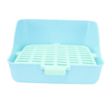 Rabbit Litter Box Toilet Indoor Bedding Cage Potty Box Blue 11x11x8in