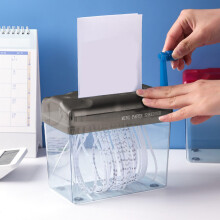 Manual Paper Shredder Compact StraightCut with Transparent Bin for A6 Home and Office Use
