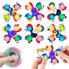 6 Pack Pop Bubble Fidget Spinner Set  2 in 1 Sensory Play for Kids and Adults, Smooth Spin Action